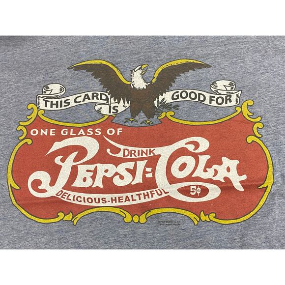 Pepsi-Cola Men's T-ShirtRetro 1940's Logo Design ~ Light Blue Size 2XL - Picture 5 of 9